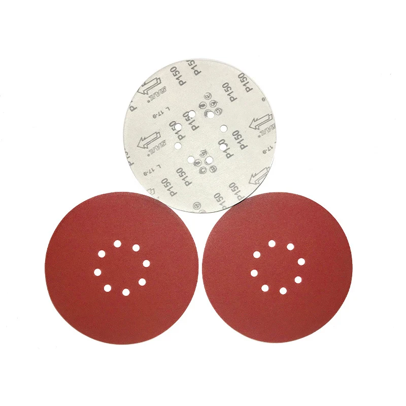 Hot Sell 9 inch 8 holes Sanding Disc  Hook and Loop For Stone Car Paint Random Orbital Sander With Carton