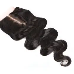 Bliss Emerald  Virgin Brazilian Human Hair 3.5x4 Swiss Lace Closure Body Wave  Middle Part Natural Color