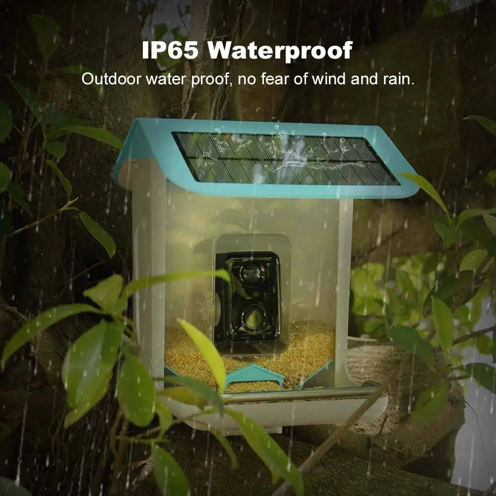 Outdoor Wildlife Smart Bird Feeder with AI Recognition APP Control Camera Bird Watching Camera Auto Capture Bird Videos Pictures