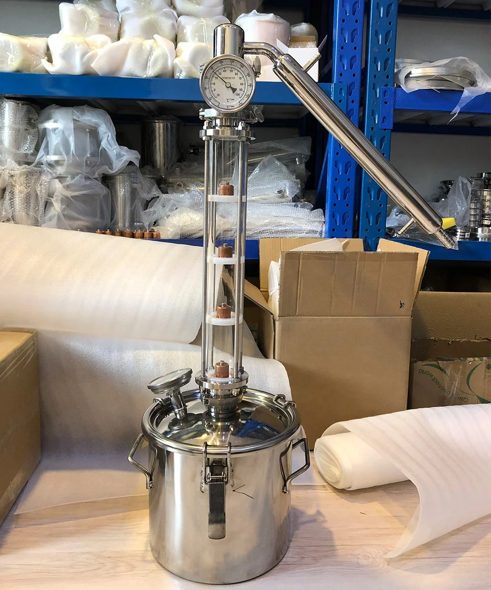5l 10l 20l 30l small distiller mini distillation complete kit/unit for making vodka distillery with copper bubble plates