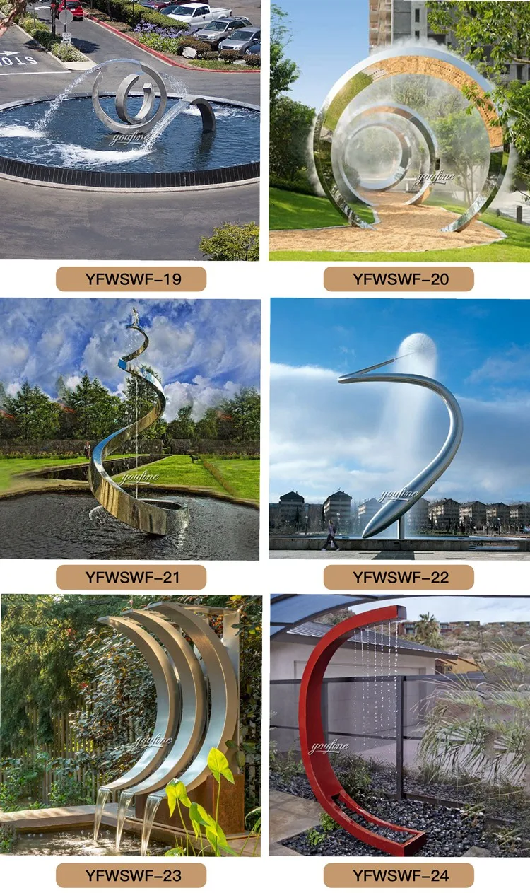  Statue Stainless Steel Sculpture Fountain