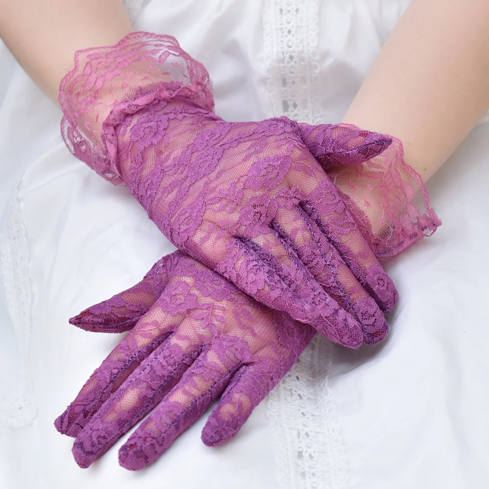 Wrist Length Summer Sexy Lace Wedding Gloves Elegant Bridal Dress Gloves Accessories