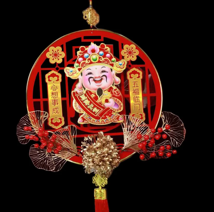 Shaking Head God of Fortune Chinese New Year Lucky Hanging Charms Caisheng Decoration Spring Festival Supplies 38cm
