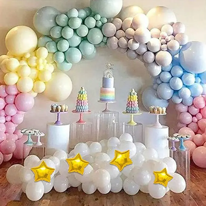 wholesale colorful rainbow macaron pastel balloon arch kit garland balloon party decoration