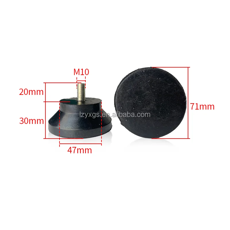 M10*71*30mm Adjustable Rubber Shock Absorber With Screw Support Foot Anti-slip Wear Adjusting