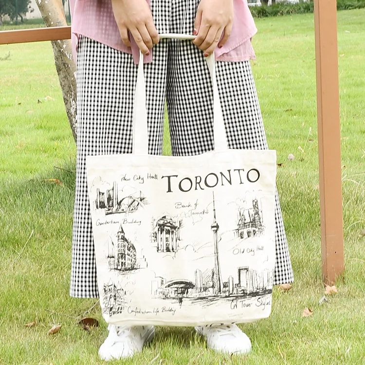 Классический узор органический хлопок холст тотализатор сумка однотонный цвет, делая для женщин