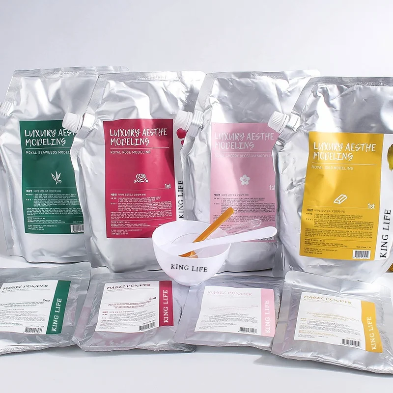 OEM Private Label Facial Masks Beauty SPA Peel Off Rose 24k Gold Modeling Jelly Mask 1kg Powder Korean Gel Facial Mask