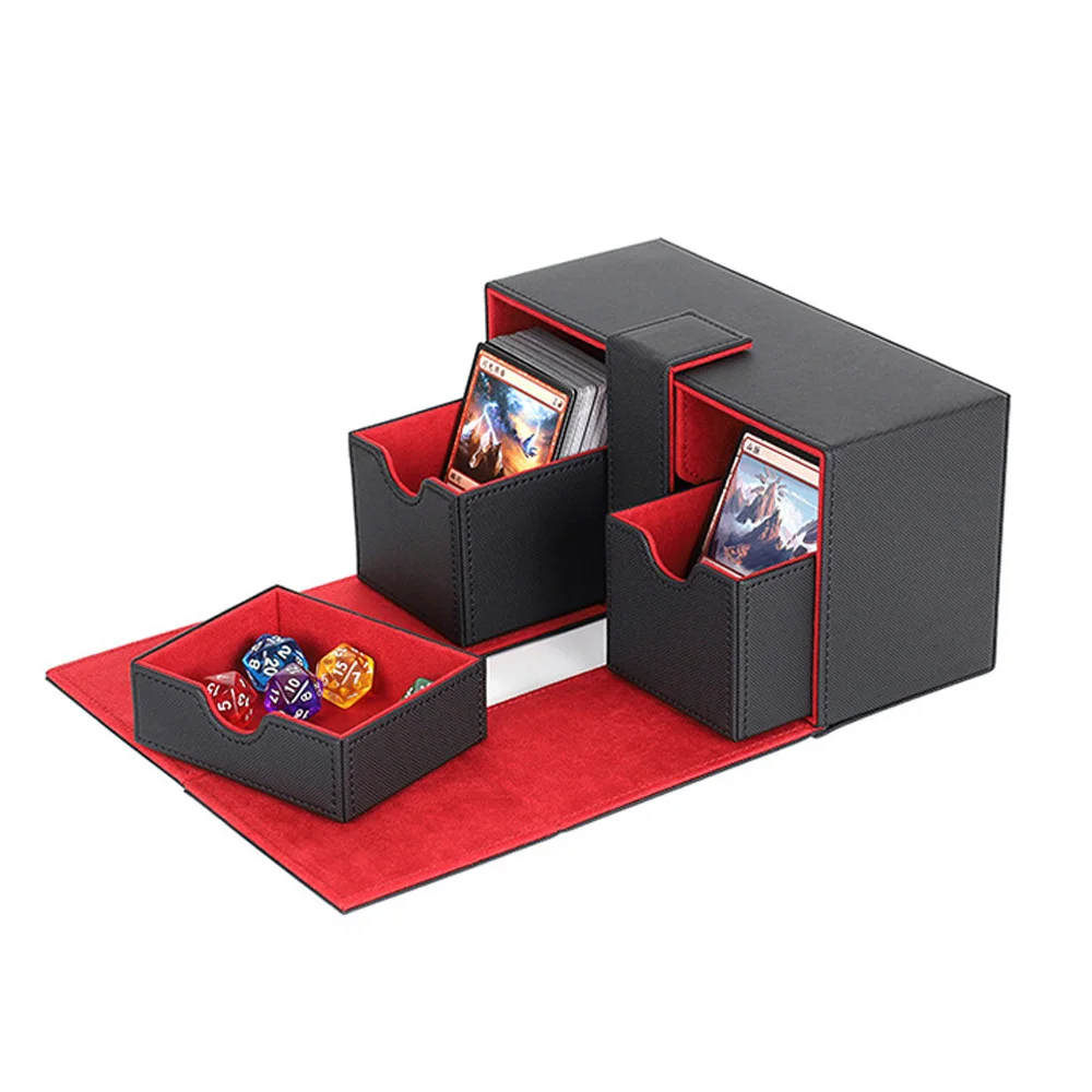 Premium Double Deck Box For 200+ Tcg Pokemones Magic The Gathering Yugioh Commander Card Guardian Deck Box