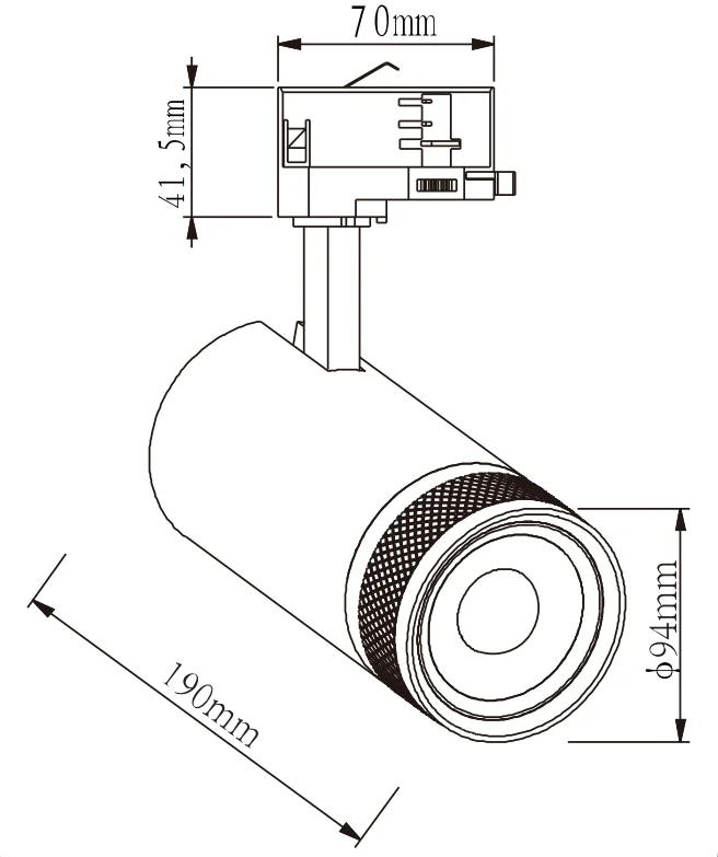 High Quality Ceiling 4Wire 40W Warm Focusing Led Magnetic Track Spot Light Ceiling Led Track Rail Spotlight
