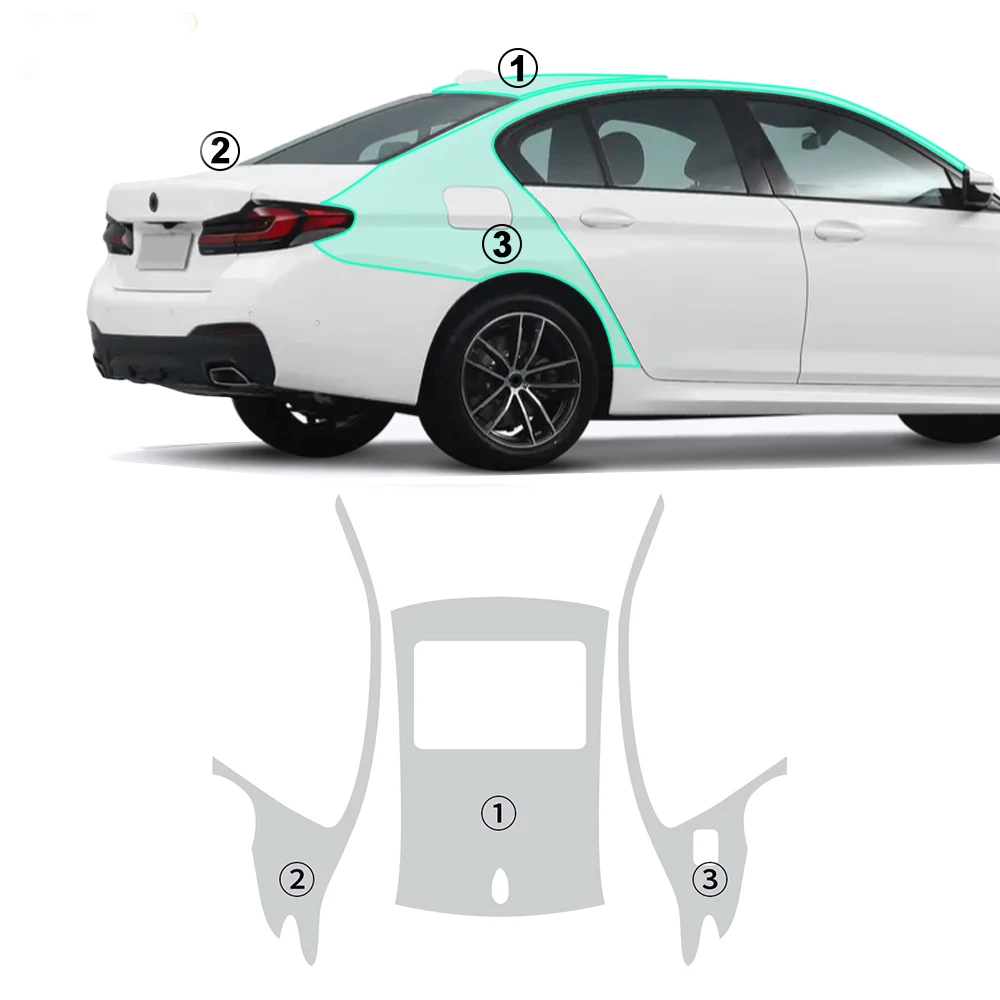Для BMW 5 серии G30 M Спортивная каждая часть пленки 7 Толстая термополиуретановая пленка PPF предварительно вырезанная против царапин самовосстанавливающаяся прозрачная