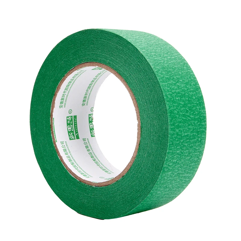 Natural Rubber No Residue Fineline Green Masking Tape For Outdoor Wall Painting