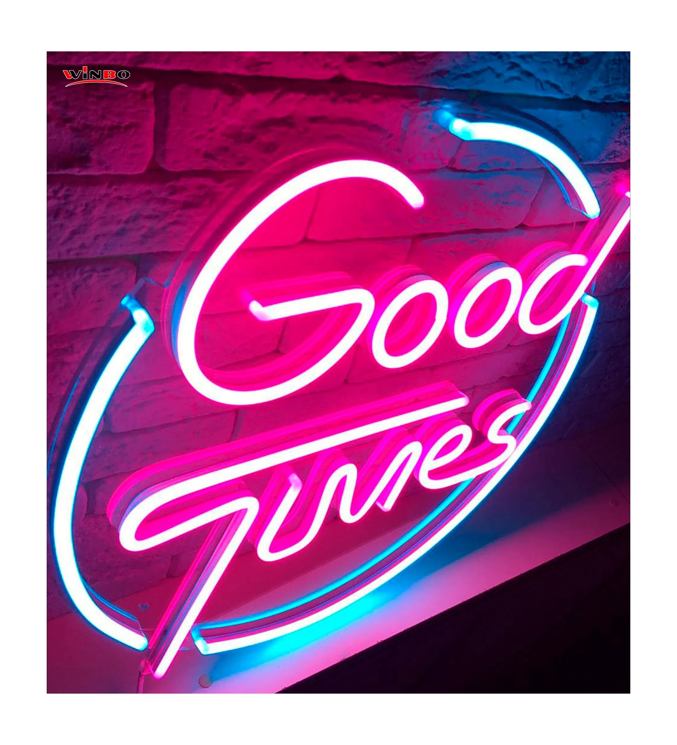Winbo Dropshipping Custom led light neon sign Room Home Decoration Free design good times neon sign