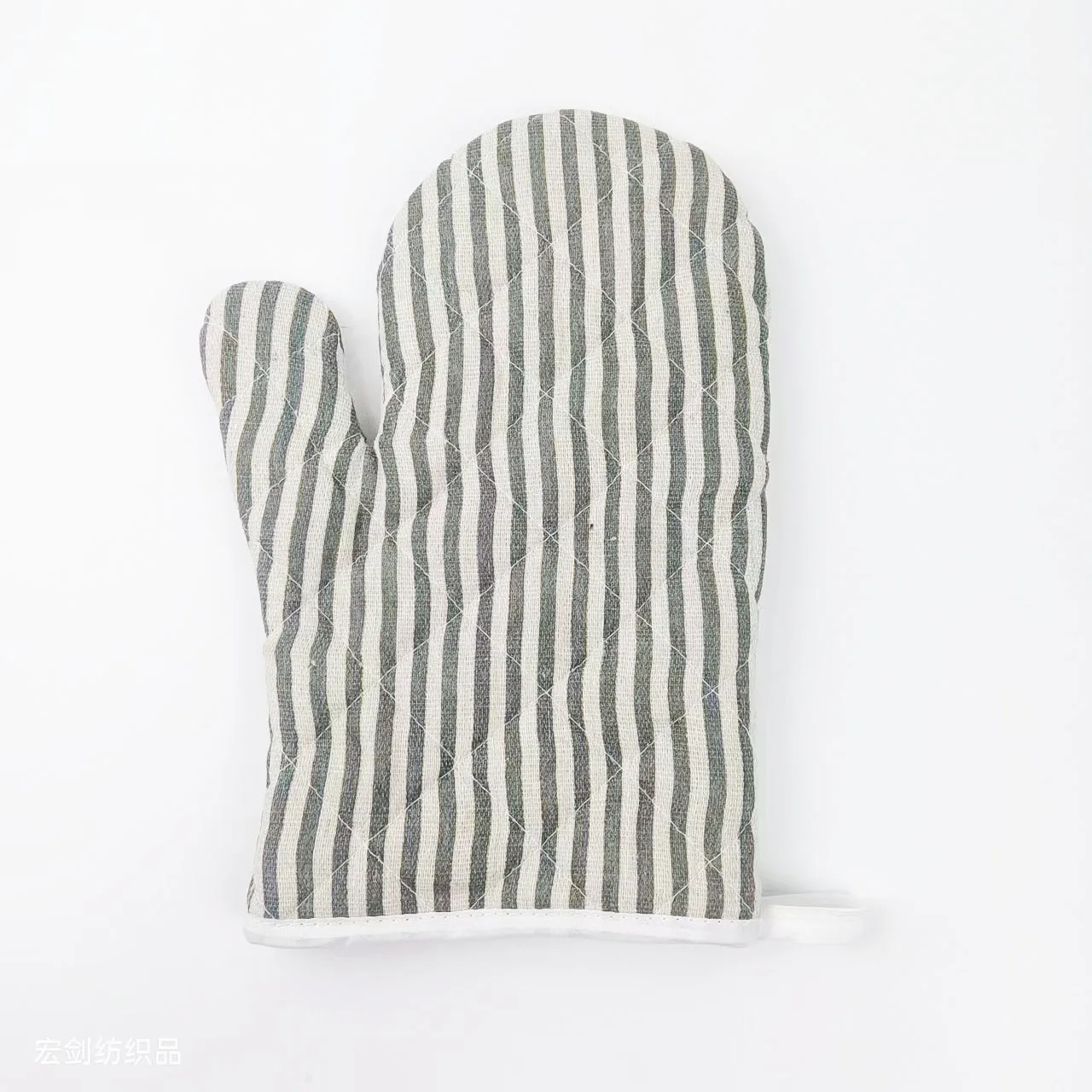 Stripe designed gloves cotton and linen heat resistant gloves for kitchen microwave oven pot holder