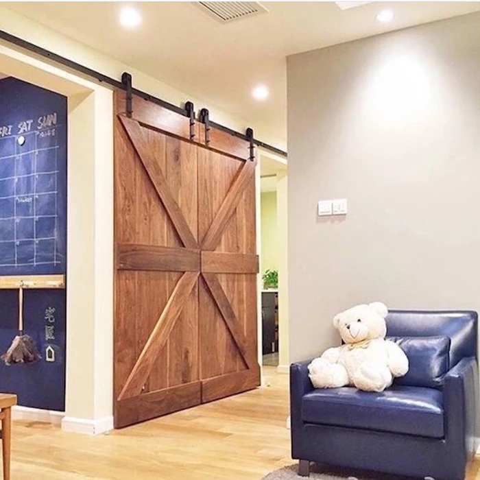 exterior wood door house entry door Sliding wood barn door