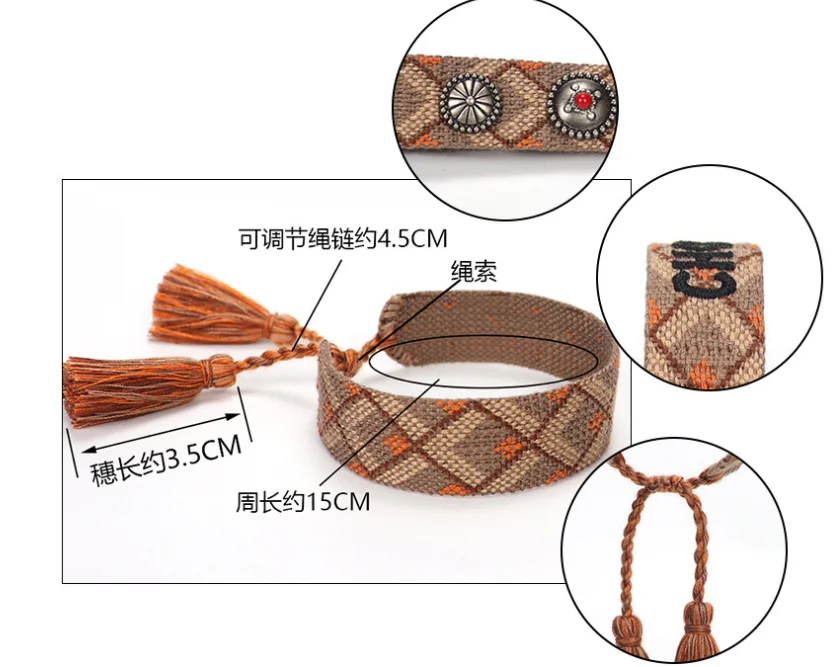 New style friendship wrist band & friendship bracelet belt in cotton ,cotton woven bracelet for with embroidery girls