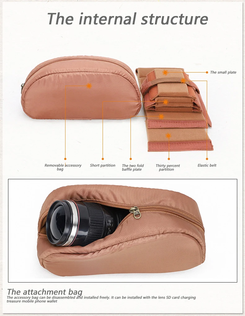 Custom travel multifunctional waterproof camera bag equipment purse backpack sling dslr camera/video bags for Canon Nikon Sony