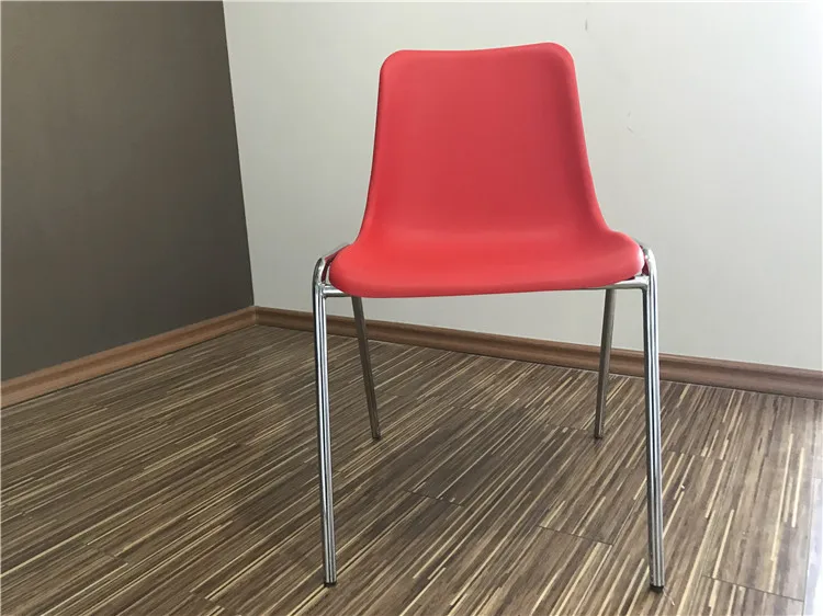 chinese office furniture cheap durable modern school cafe fast food training dining restaurant plastic chair metal leg stackable