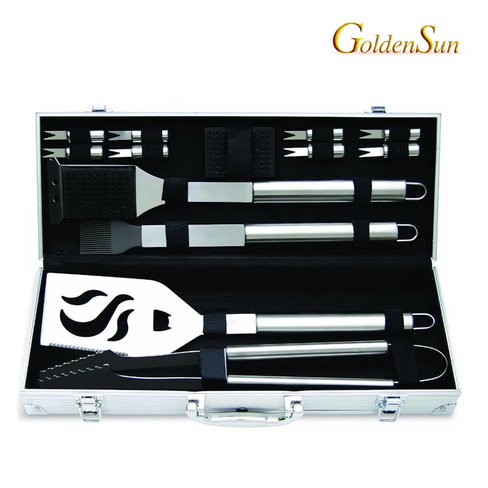 Brand new 14pcs stainless steel portable barbecue bbq tool