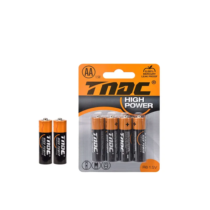 No. 5 R6 UM-3 AA 1.5v No Leaking Chinese Factory Direct Sales Wholesale Price  Zinc-Carbon Battery