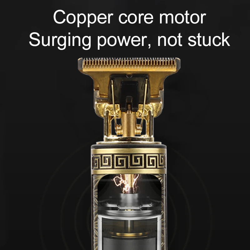 Professional LCD Hair Clipper For Men Rechargeable Hair Trimmer Machine OEM Power Time Charging  Electric Clipper vintage t9