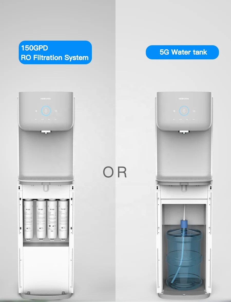 Bottleless 3-Temperature Setting  Compressor Cooling Water Cooler Water Dispenser With Ro system