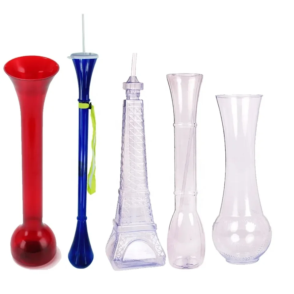 Plastic Yard Glass 500 ML Party Slush Cup With Straw And Cover