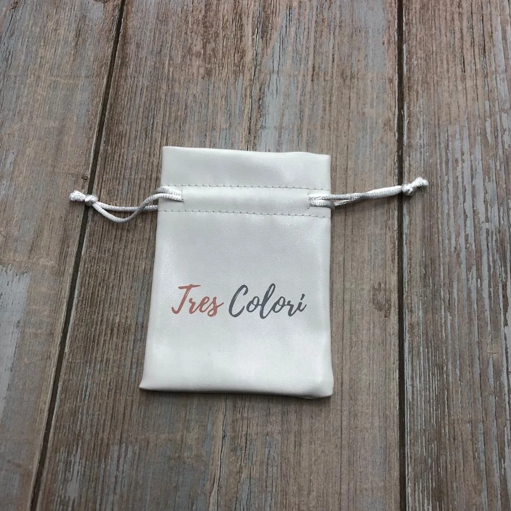 Luxury PU Leather Drawstring Jewelry Pouches Jewelry Gift Boxes Set with custom brand logo