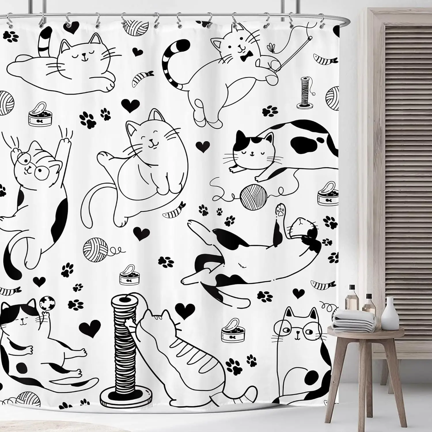 cat kids cute polyester printed bathroom waterproof home sense digital printed water proof shower curtains for bathroom
