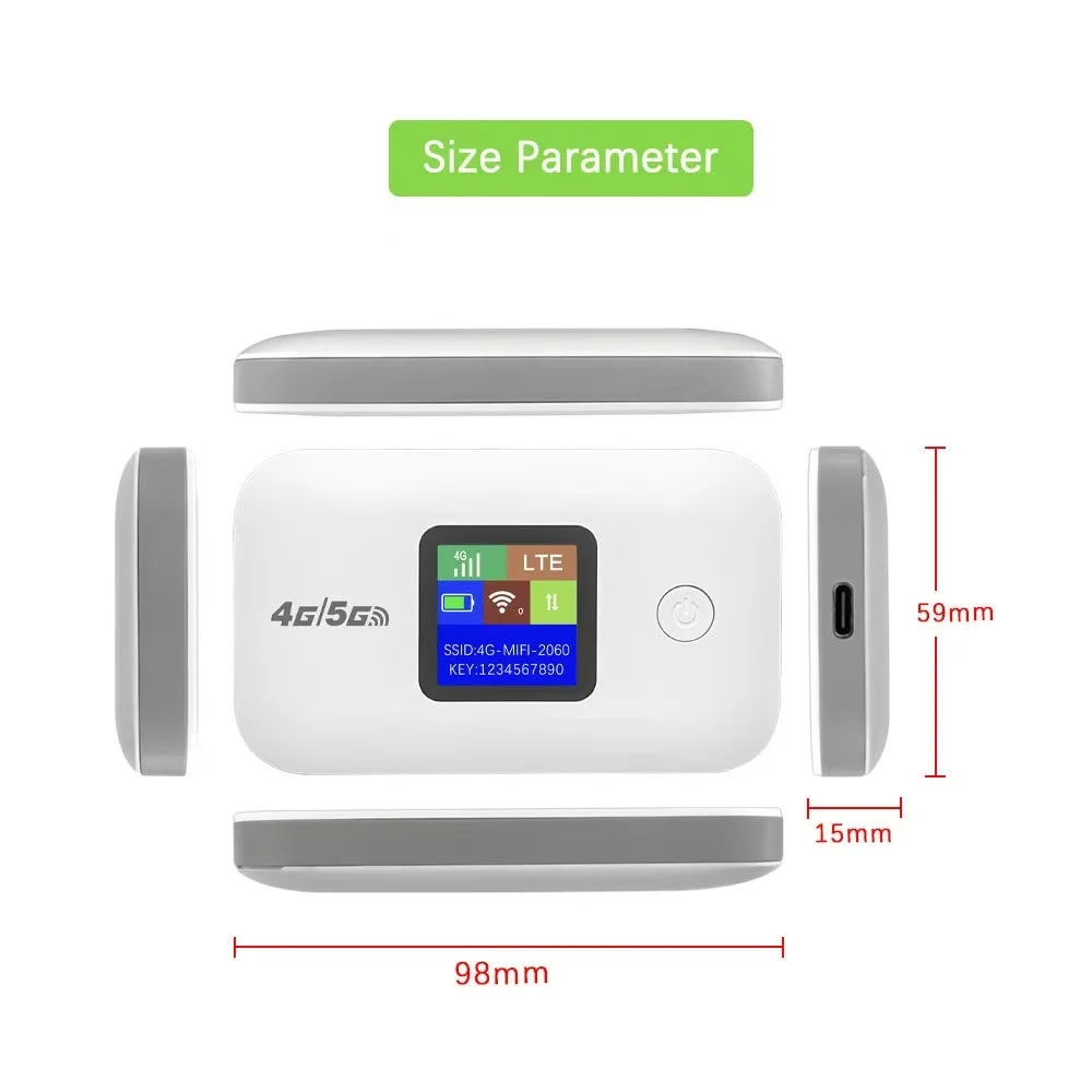 Новое поступление mifis LCD A8 Type-C 4g маршрутизатор с sim-картой Карманный 3000 мАч брандмауэром wifi