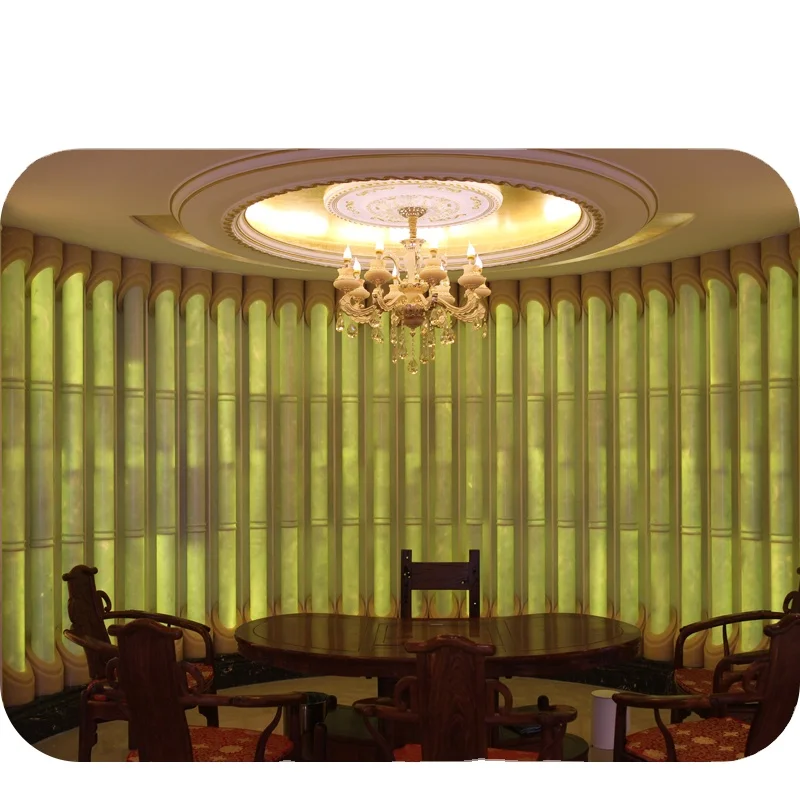 Luxury Gorgeous 3d Effect Hollow Transparent Column Natural Onyx Marble Background Wall