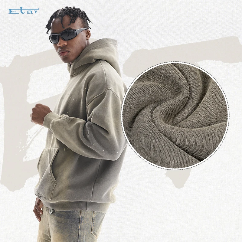 classic gradient fading distressed hoodie unisex custom blank fashion cropped oversized acid wash hoodies