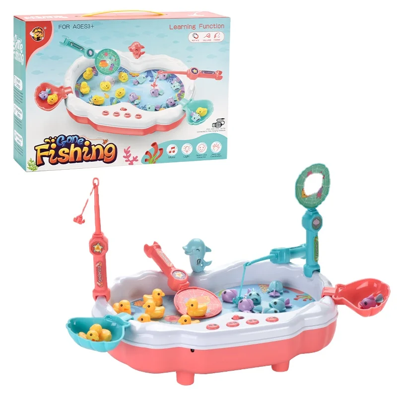 Plastic Kids Baby Bath Toy Play Electric Fishing Table Games Set for Kids