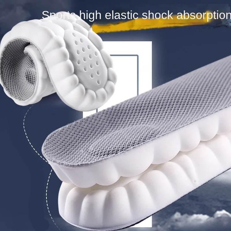 Breathable Tennis Insole with Arch Support and Massaging Cushion for Basketball, Height Increasing Option Available