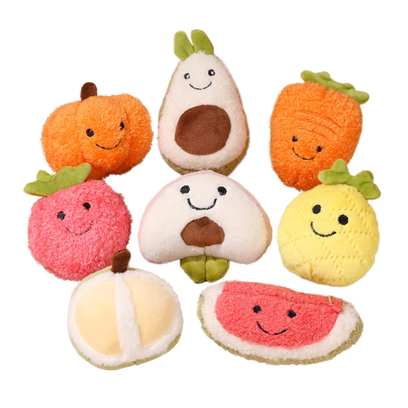 Cute Avocado Lemon Plush Food Keychain Plush Stuffed Animal Toy Backpack Bag Pendant Fruit Key Chain Bag Charm