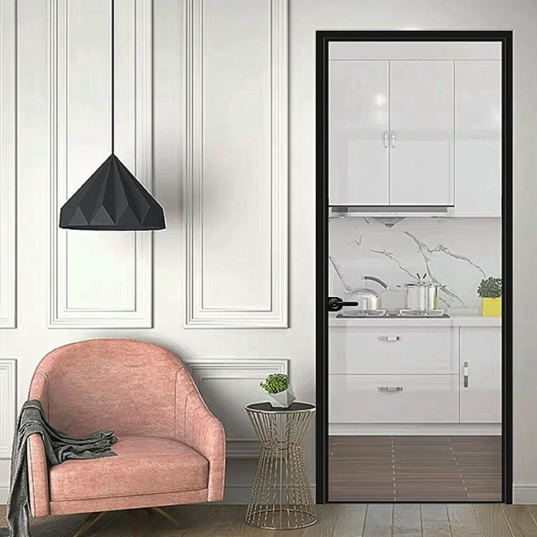 Customize Aluminum bathroom doors swing doors and glass doors
