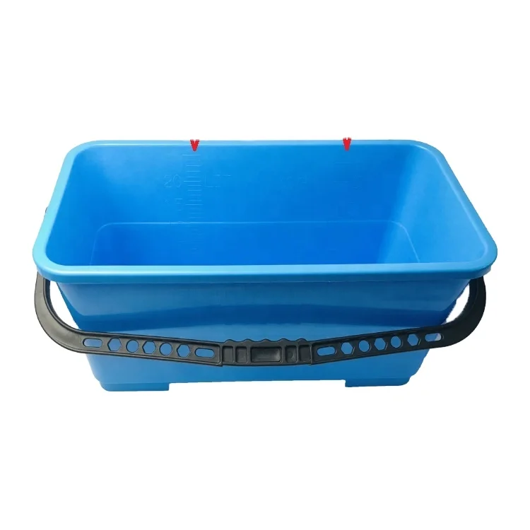 EcoClean  25L  Mop Bucket  With Lid, window Squeegee Cleaning Water Bucket With Grid and wheels, cleaning bucket with Grid