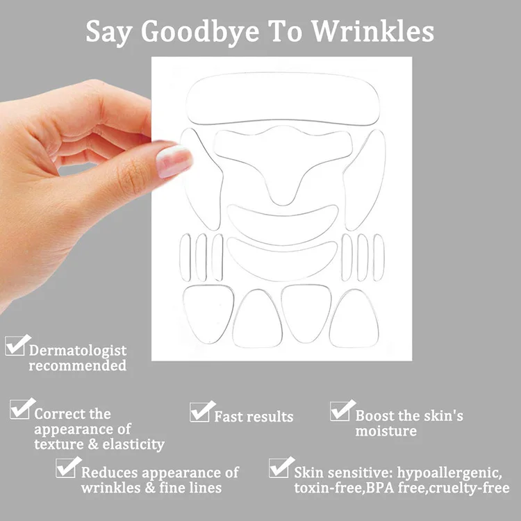 16 шт. силиконовых кейсов крем для лица против морщин и патчи для лица средство для борьбы с морщинами полоски многоразовые Лоб глаз стикеры Чин против морщин патчи