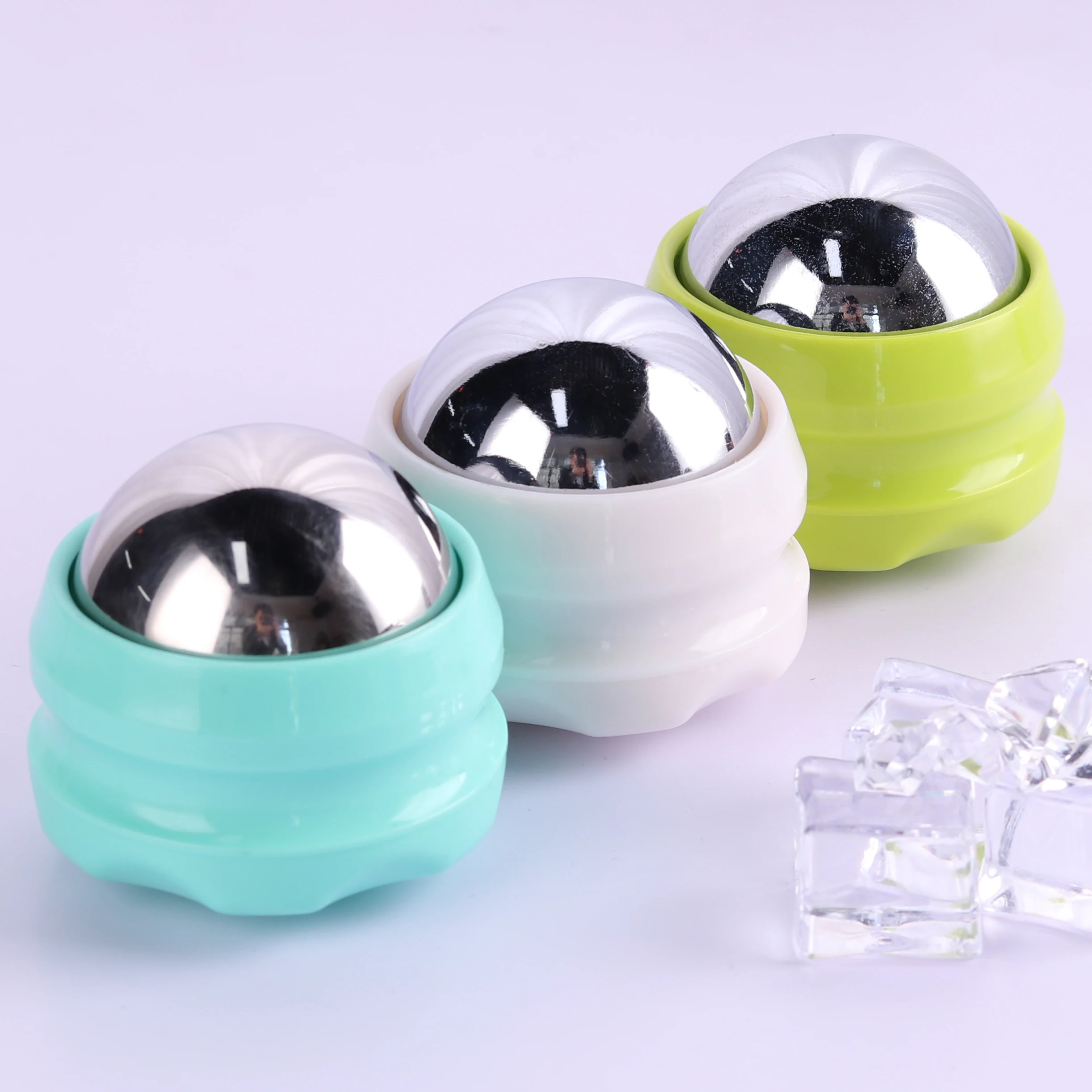 face massage roller ball rotating heat cold stainless steel massage ball