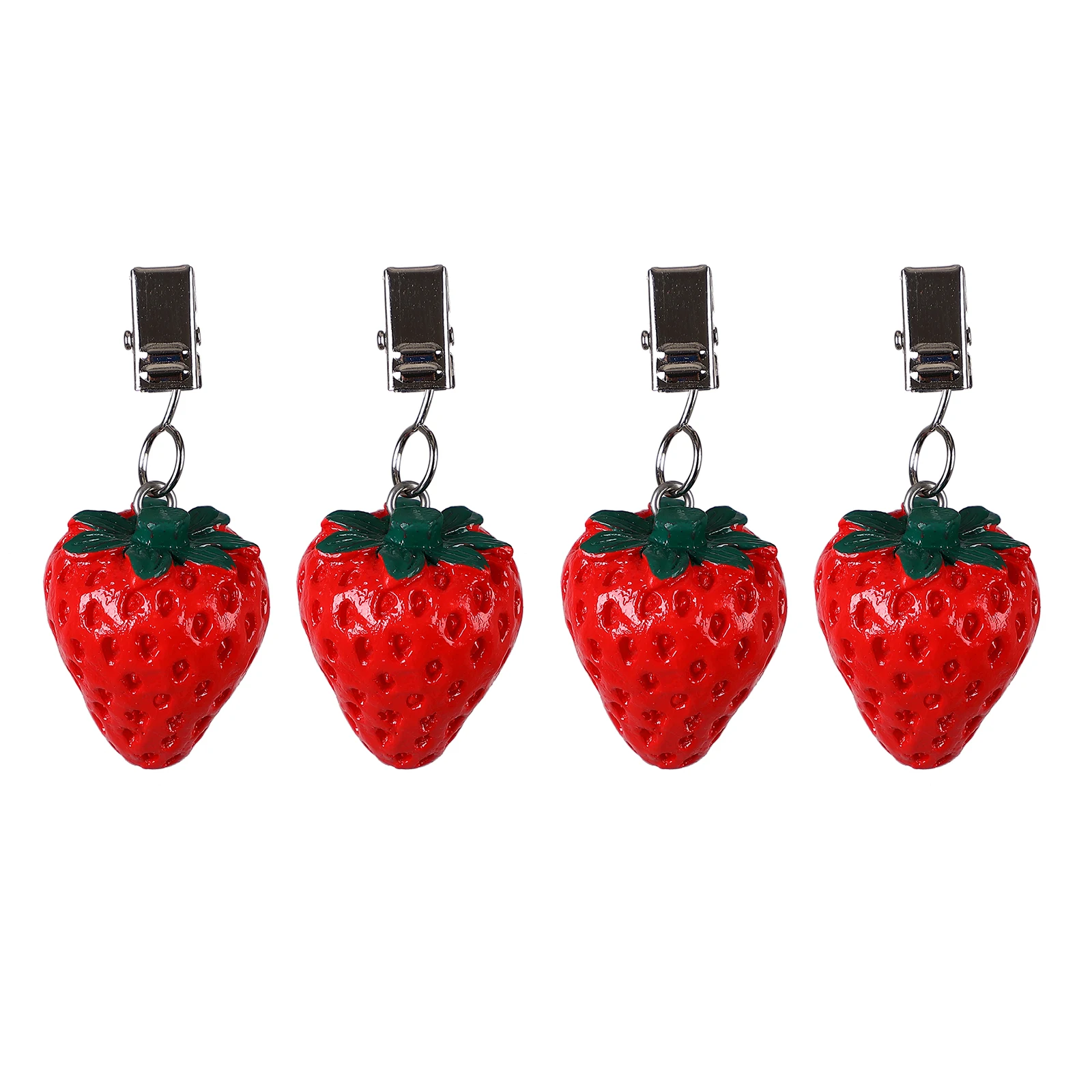 TwoFish Outdoor Table Weights Set of 4 Strawberry Resin Table Cover Tablecloth Weights Clips Handicraft Tablecloth Clips