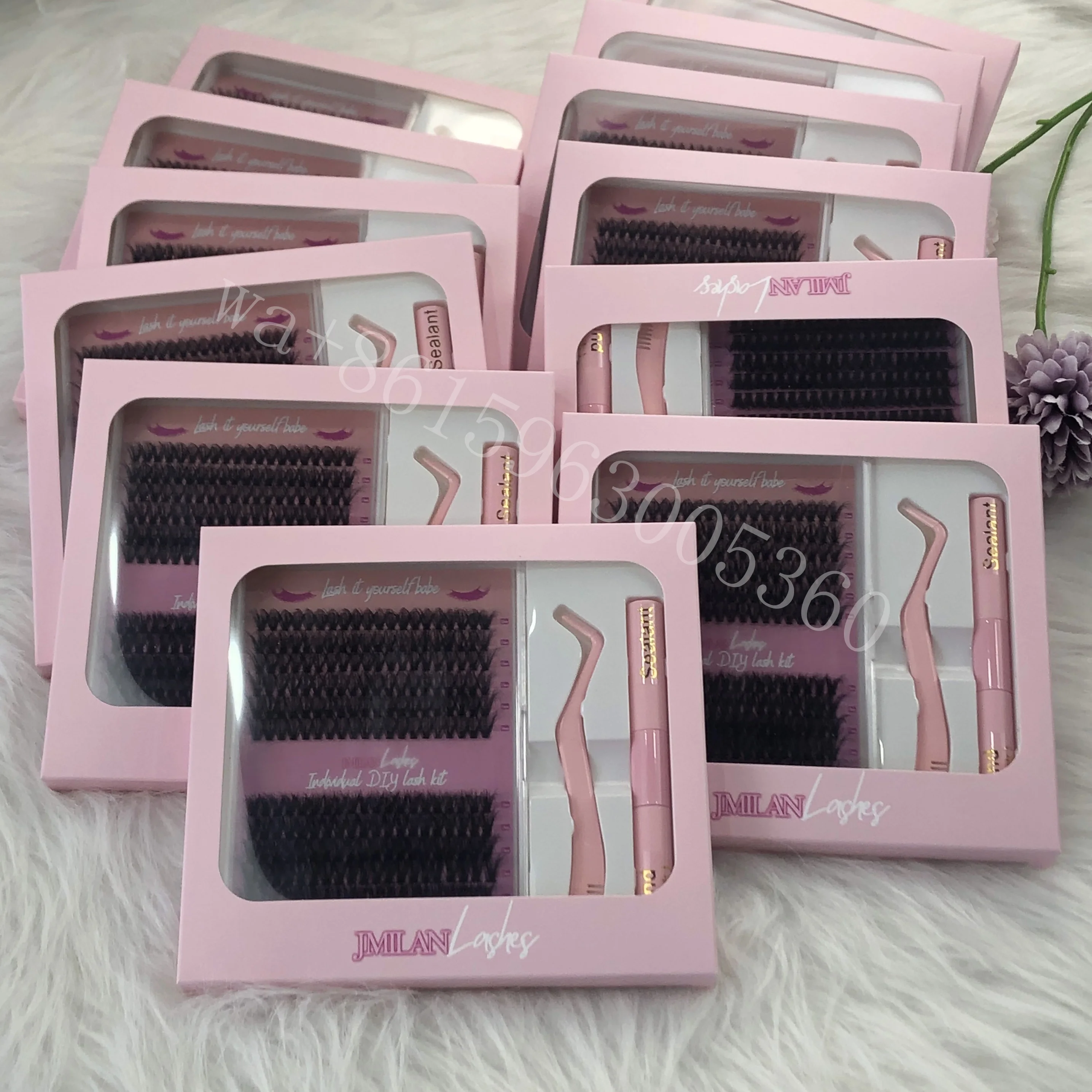 Wholesale Lashes Private Label Diy Eyelash Clusters 3D Faux Mink Diy Cluster Lashes Silk Segmented Pre-Cut Lash Extensions Kit