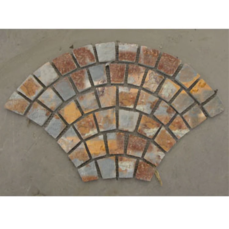 Variety Color HBLS series Fan-shape Mats For Floor Square, Garden, Park  Natural Slate Stone