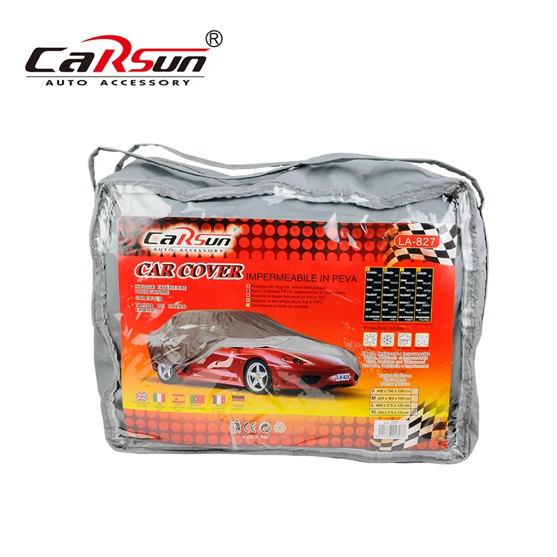 Outdoor Car Cover Polyester Soft Aluminum Film And PEVA Car Protection Cover Customized Size Car Cover