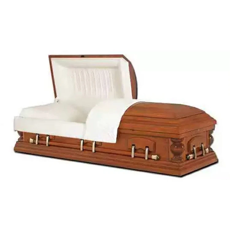 Good quality factory manufacturer funeral supplies wooden American style casket coffin