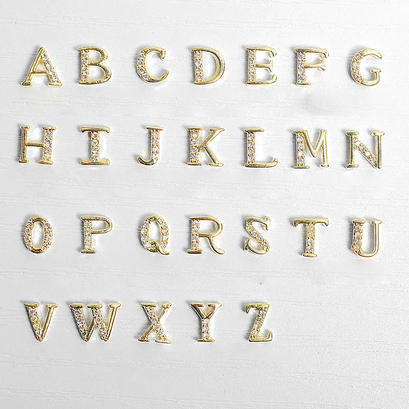 Лидер продаж, ювелирные изделия из циркония для дизайна ногтей, высококачественные роскошные украшения с буквами, могут использоваться для украшения ногтей «сделай сам» и чехла для мобильного телефона