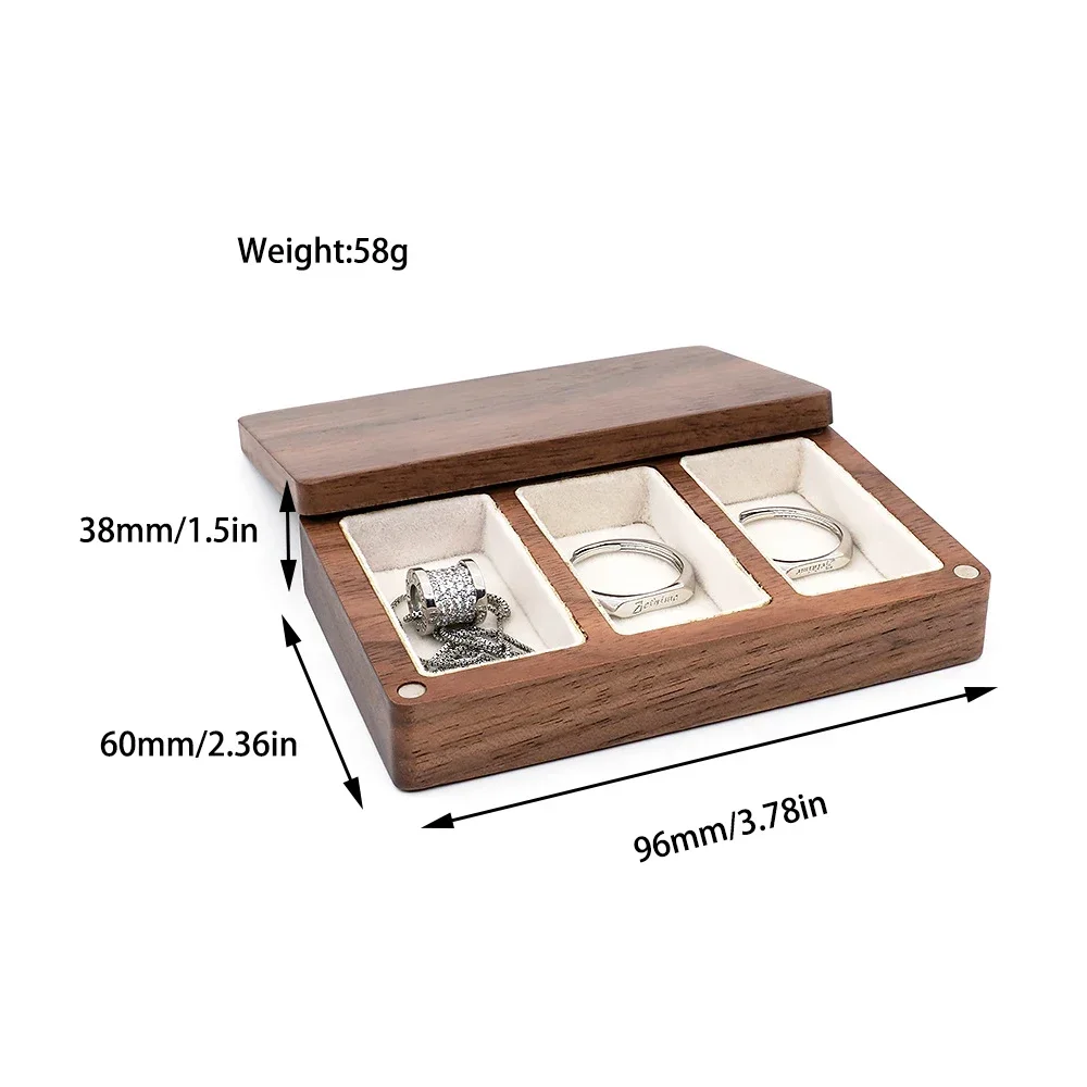 Wooden Jewelry Storage Box Free Personalized Custom Logo Name Necklace Ring Holder Clear Acrylic Lid Jewelry Display Box Package