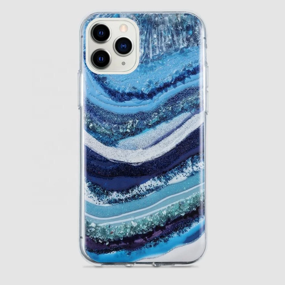 Синий матовый мраморный защитный чехол для телефона для iPhone XI XS XR 8 7 6S 6 5S SE