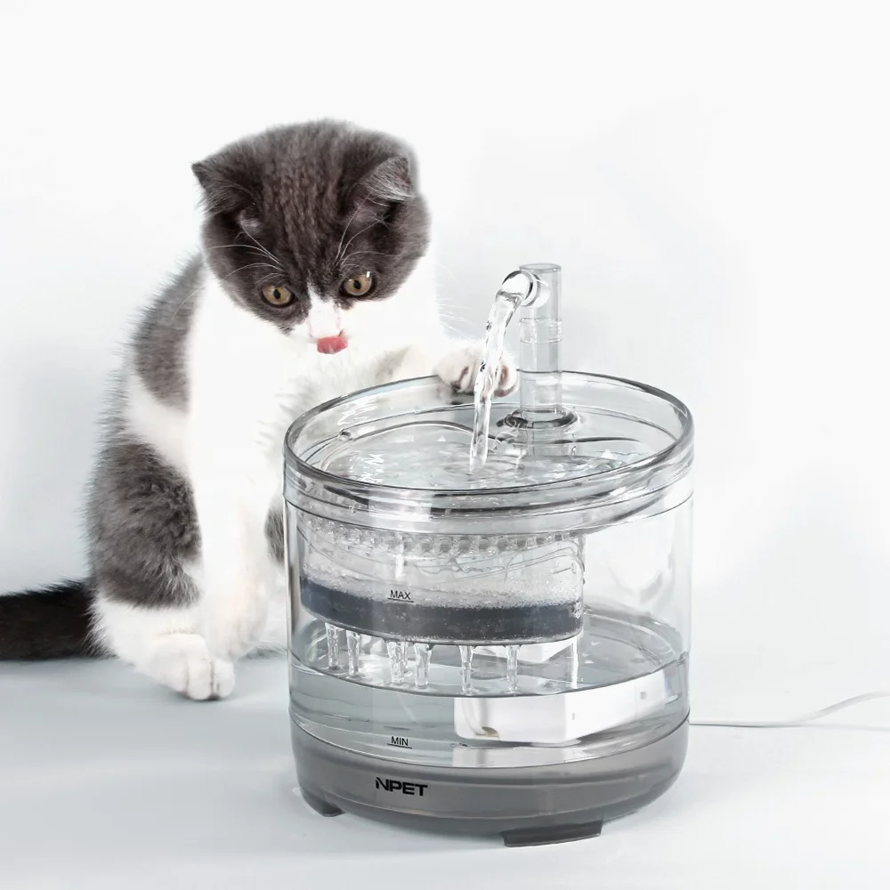 Hot Selling Water Dispenser PC 1.5L USB Cable Filtration Automatic Pet Water Fountain for Cat Drinking