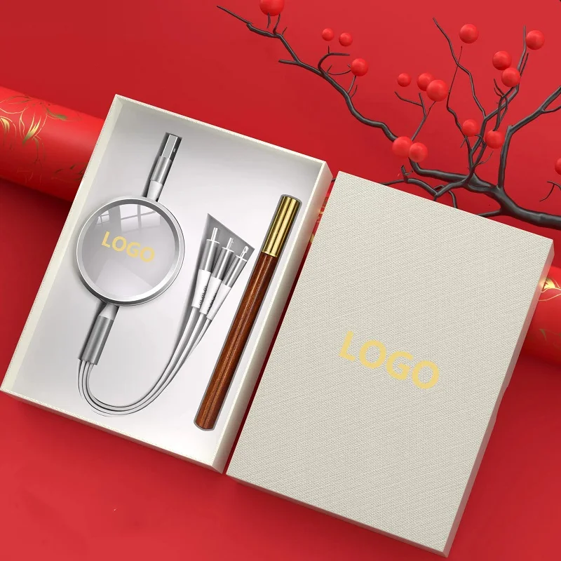 Novelties  business gifts Retractable 3-in-1 Fast Charging Fast Charging Data Cable with corporate gifts