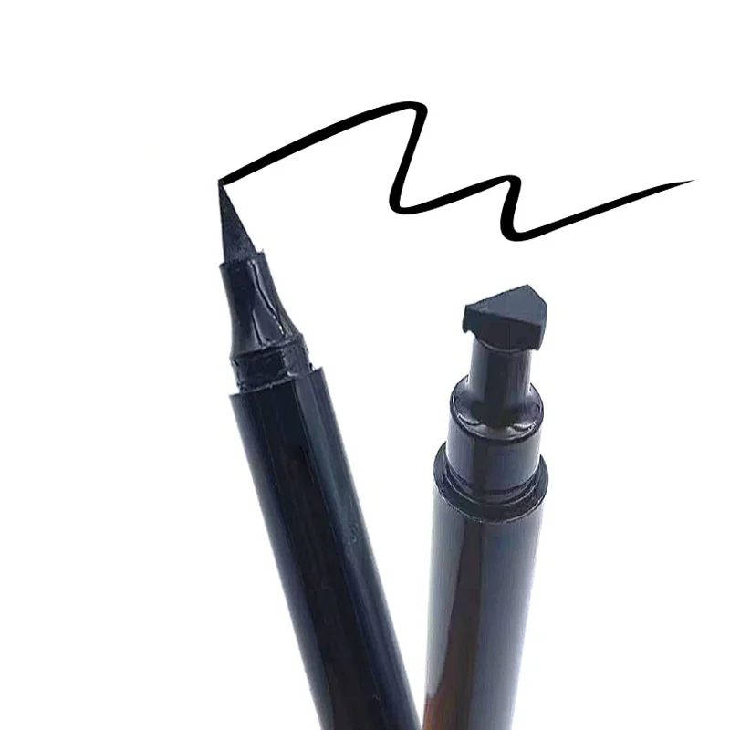 No Logo patent 2 in 1 waterproof quick-drying stamp eyeliner eraser winged eyeliner stamp Pen