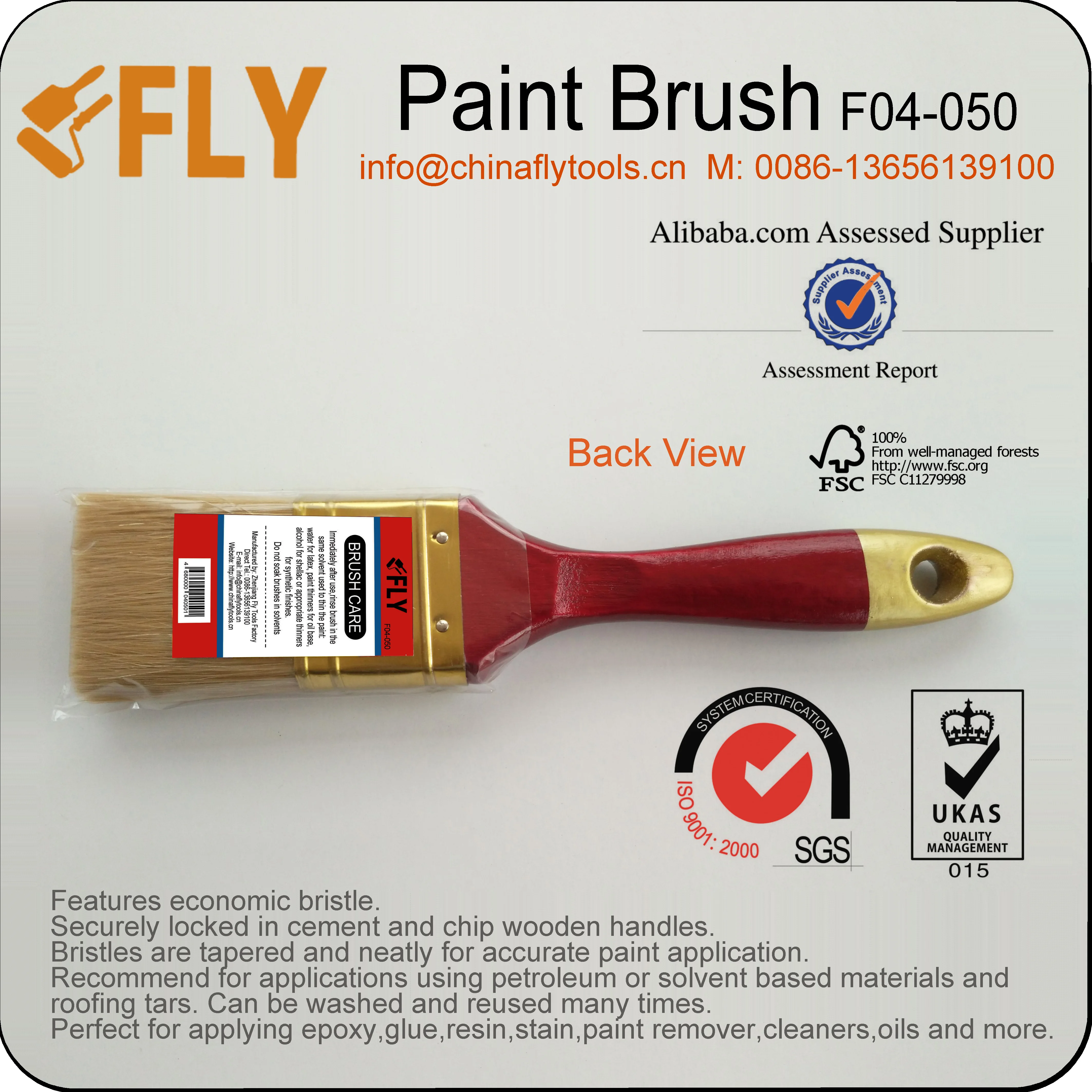 High Quality Synthetic Fiber Paint Brush 50mm